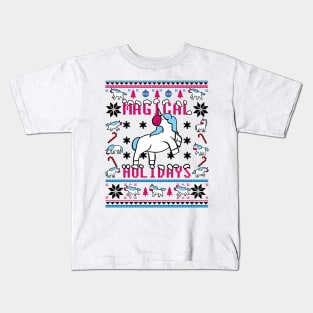 Funny Unicorn Lover Ugly Christmas Sweater Kids T-Shirt